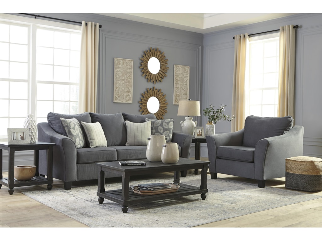 Signature Design By Ashley Sanzero 9420438 23 Graphite Sofa And Ashley Sanzero 9420438 23 Graphite Sofa