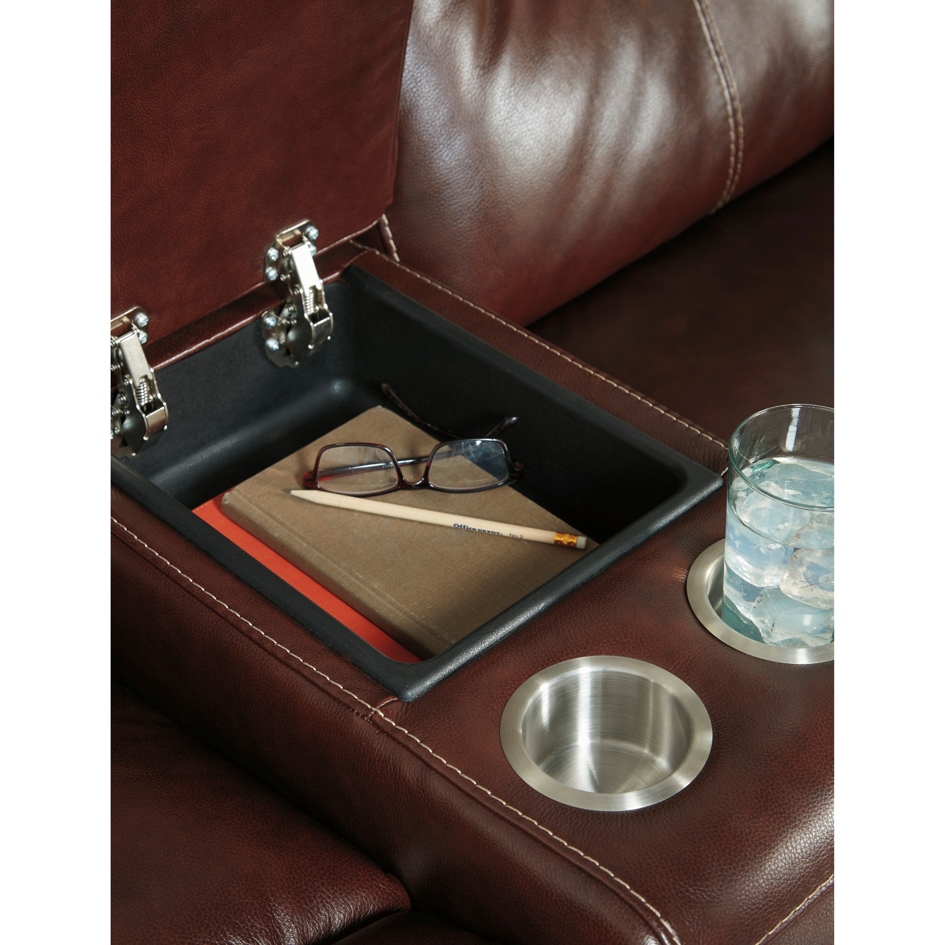 Signature Design By Ashley Sessom Leather Match Power Reclining