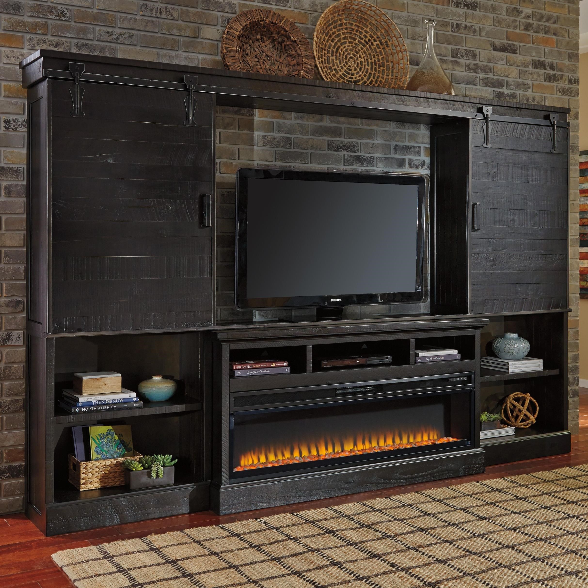 Signature Design by Ashley Sharlowe Dark Finish Wall Unit 