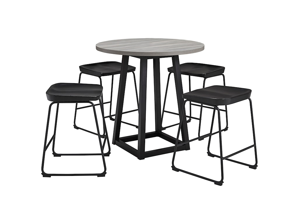 Signature Design By Ashley Showdell 5 Piece Counter Height Dining Table Set Conlin S Furniture Pub Table And Stool Sets
