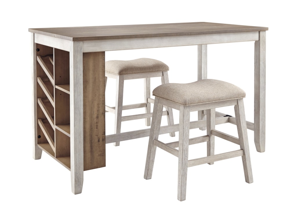 Vendor 3 Skempton 3 Piece Rectangular Counter Table W Storage Set