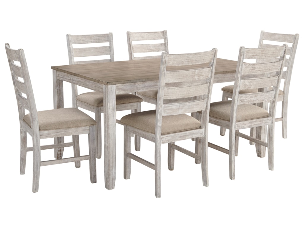 Skempton Relaxed Vintage 7 Piece Dining Set With Two Tone Finish By Signature Design By Ashley At Sam Levitz Furniture
