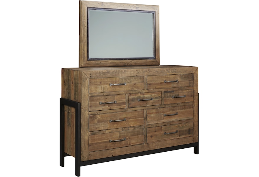 Benchcraft Sommerford Reclaimed Pine Solid Wood Dresser Bedroom