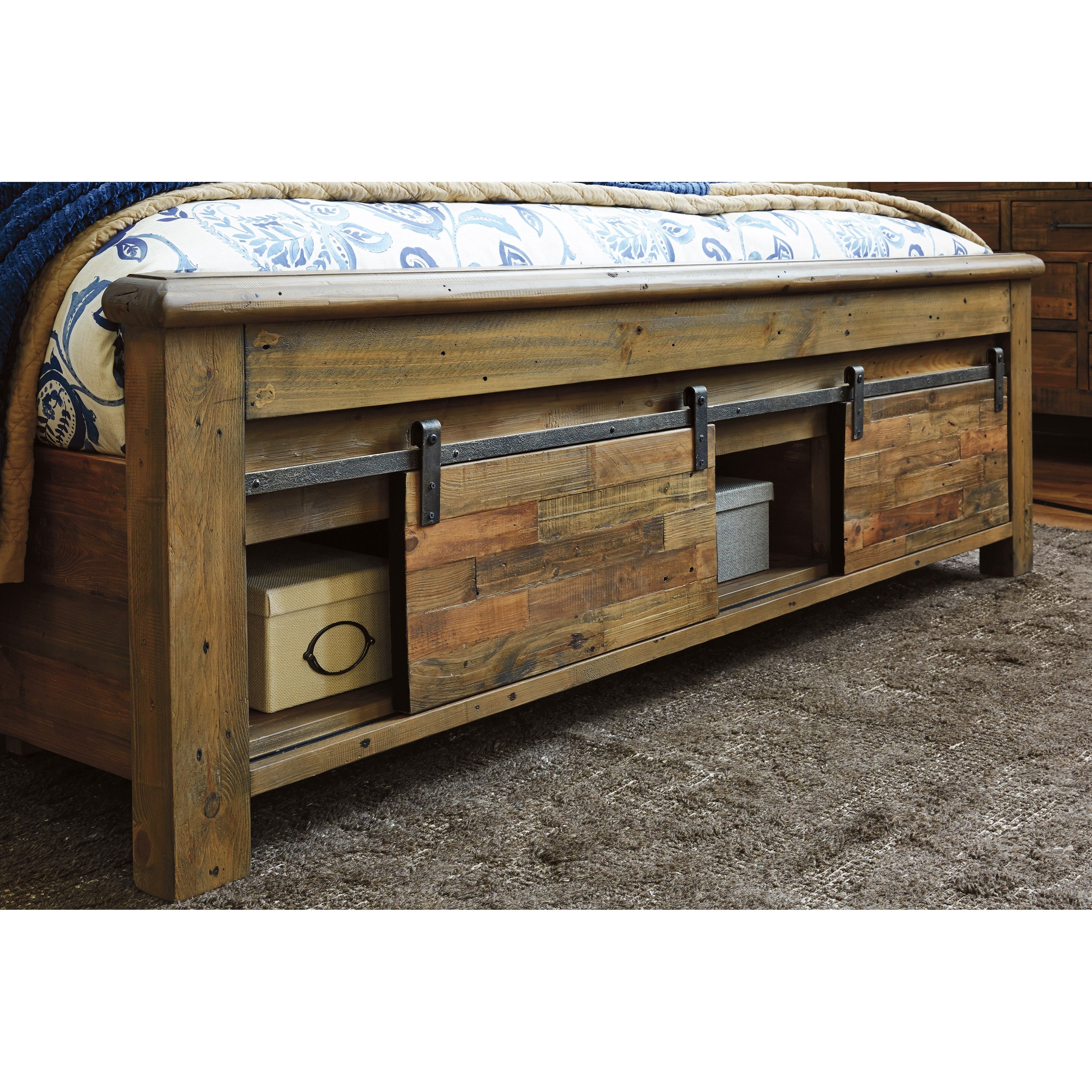 Sommerford California King Panel Storage Bed With Barn Doors By