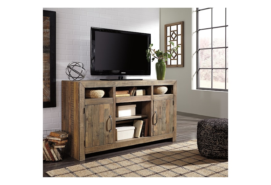 balcón pesadilla Cariñoso Ashley Signature Design Sommerford W775-48 Reclaimed Pine Solid Wood Large  TV Stand | Dunk & Bright Furniture | TV Stands