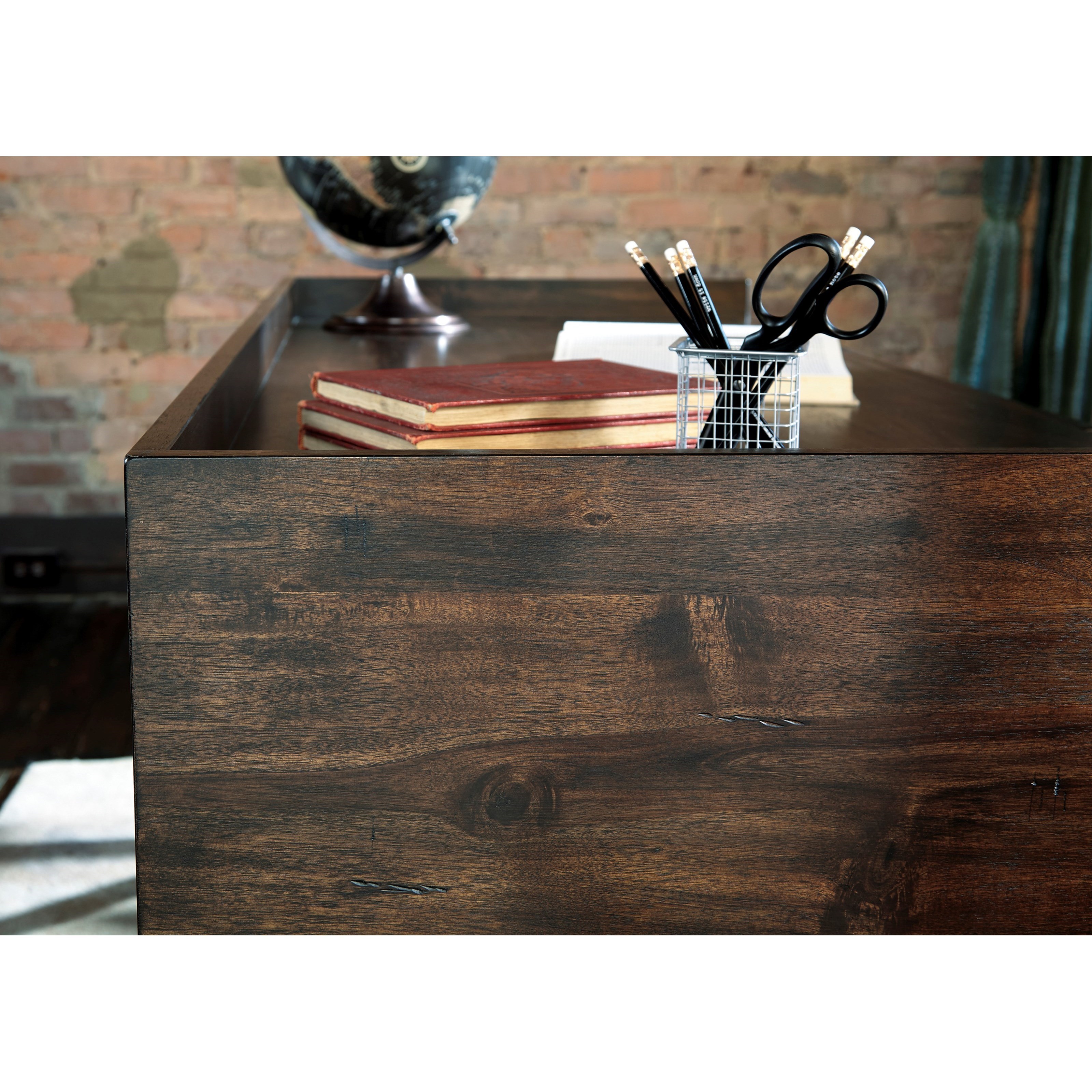 Starmore Modern Rustic Industrial Home Office Desk With Steel Base Belfort Furniture Table Desks Writing Desks