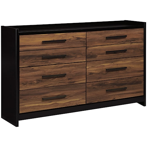 Signature Design By Ashley Stavani B457 31 Dresser Northeast Signature Design By Ashley Stavani Modern Rustic Black Cherry Finish Dresser