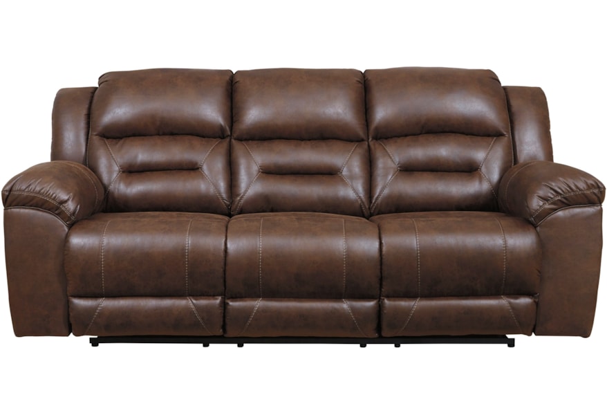 Ashley Signature Design Stoneland Faux Leather Reclining Power Sofa Johnny Janosik Reclining Sofas