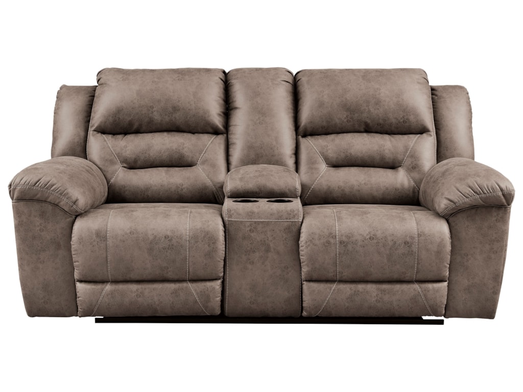 stoneland double reclining loveseat w console