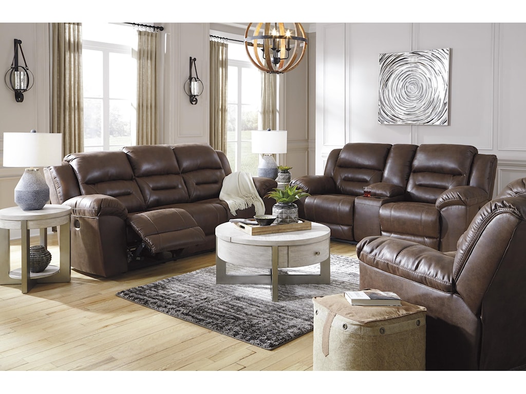 Signature Design By Ashley Stoneland 3990487 98 Power Recliner Sofa And Power Recliner Set Sam Levitz Furniture Reclining Living Room Groups
