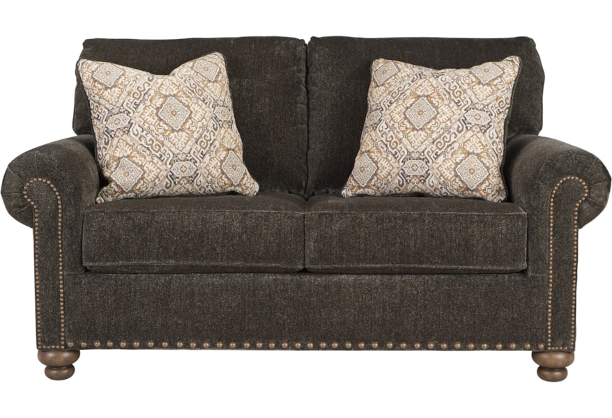 Ashley Signature Design Stracelen Transitional Loveseat With 2 Decorative Pillows Rooms And Rest Love Seats