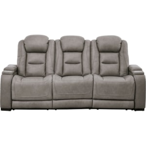 Signature Design By Ashley The Man Den U8530515 Contemporary Power Reclining Sofa With Adjustable Headrest And Lumbar Support Furniture And Appliancemart Reclining Sofas