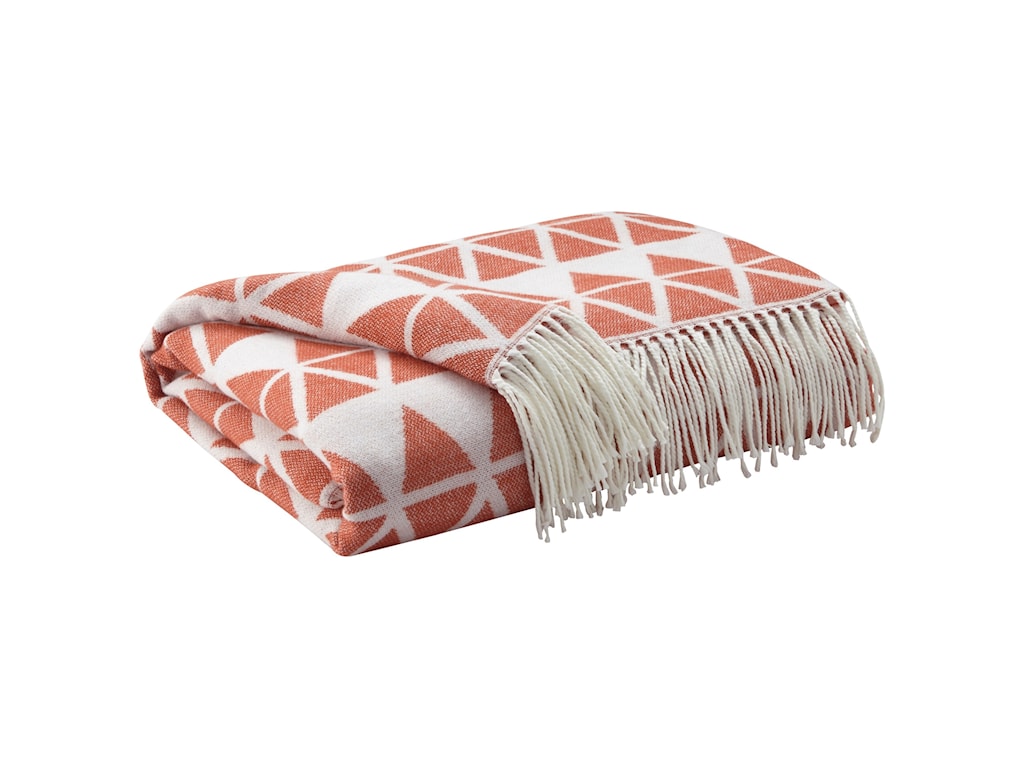 Signature Design By Ashley Throws Noemi Burnt Orange Throw Conlins Furniture Blankets Throws