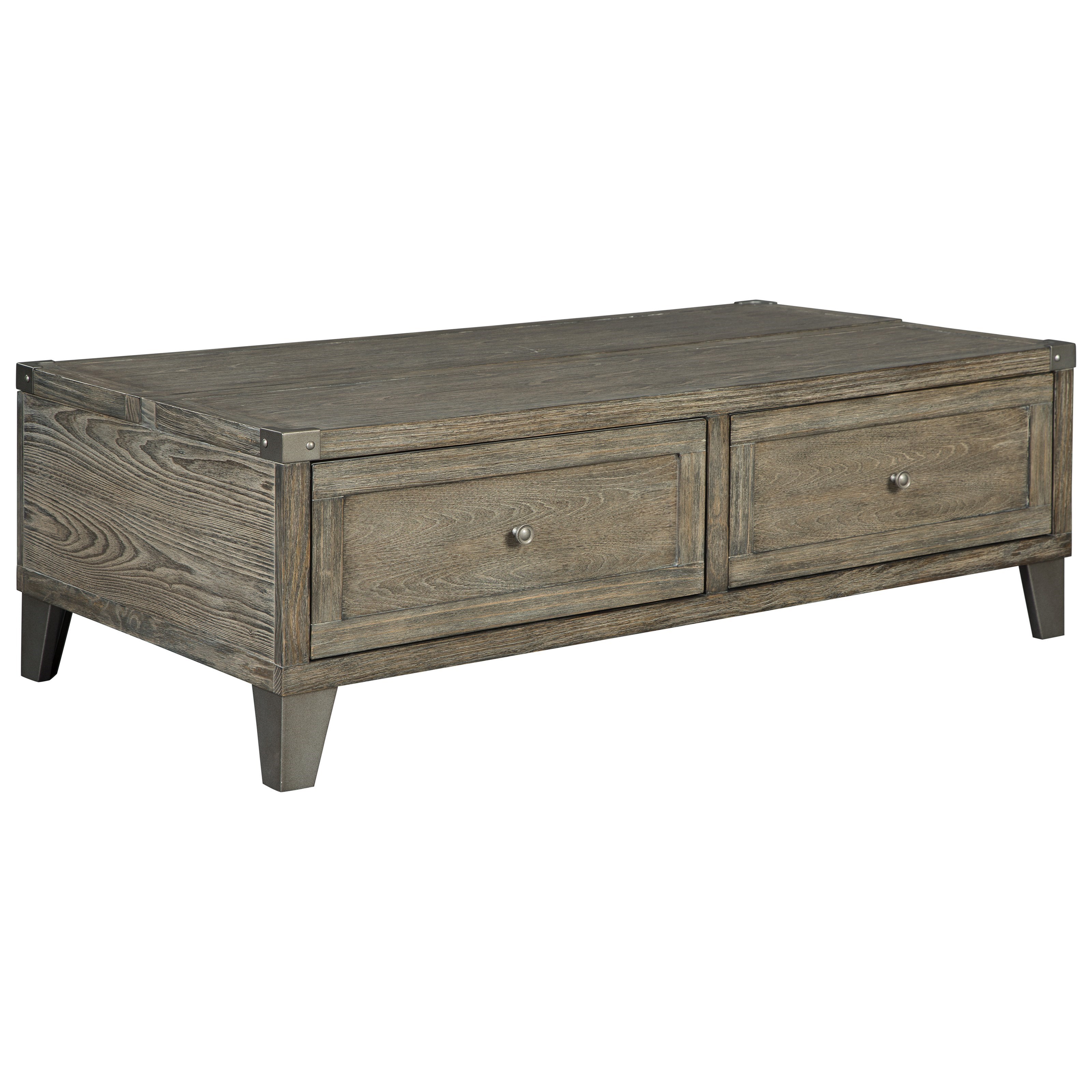 Signature Design By Ashley Chazney Lift Top Cocktail Table And Metal Legs Darvin Furniture Cocktail Coffee Tables