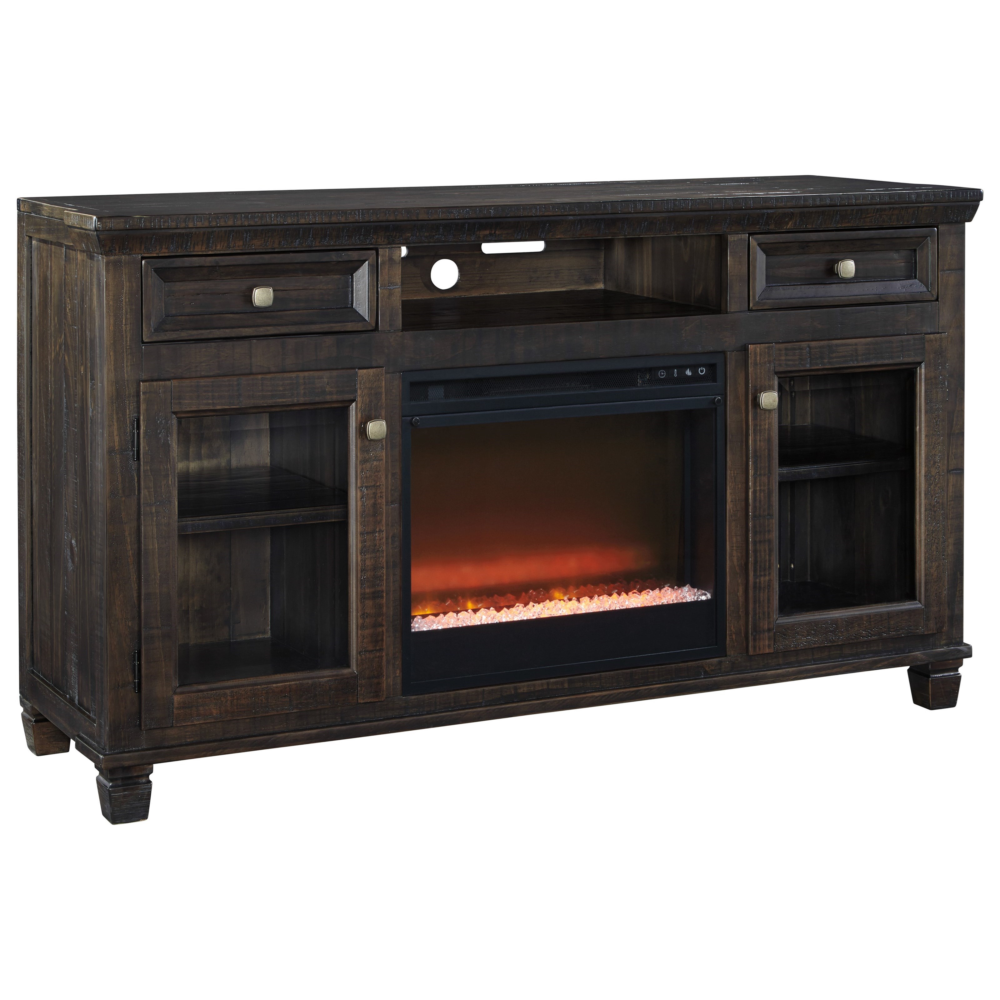 Signature Design By Ashley Townser Solid Wood Pine Large Tv Stand