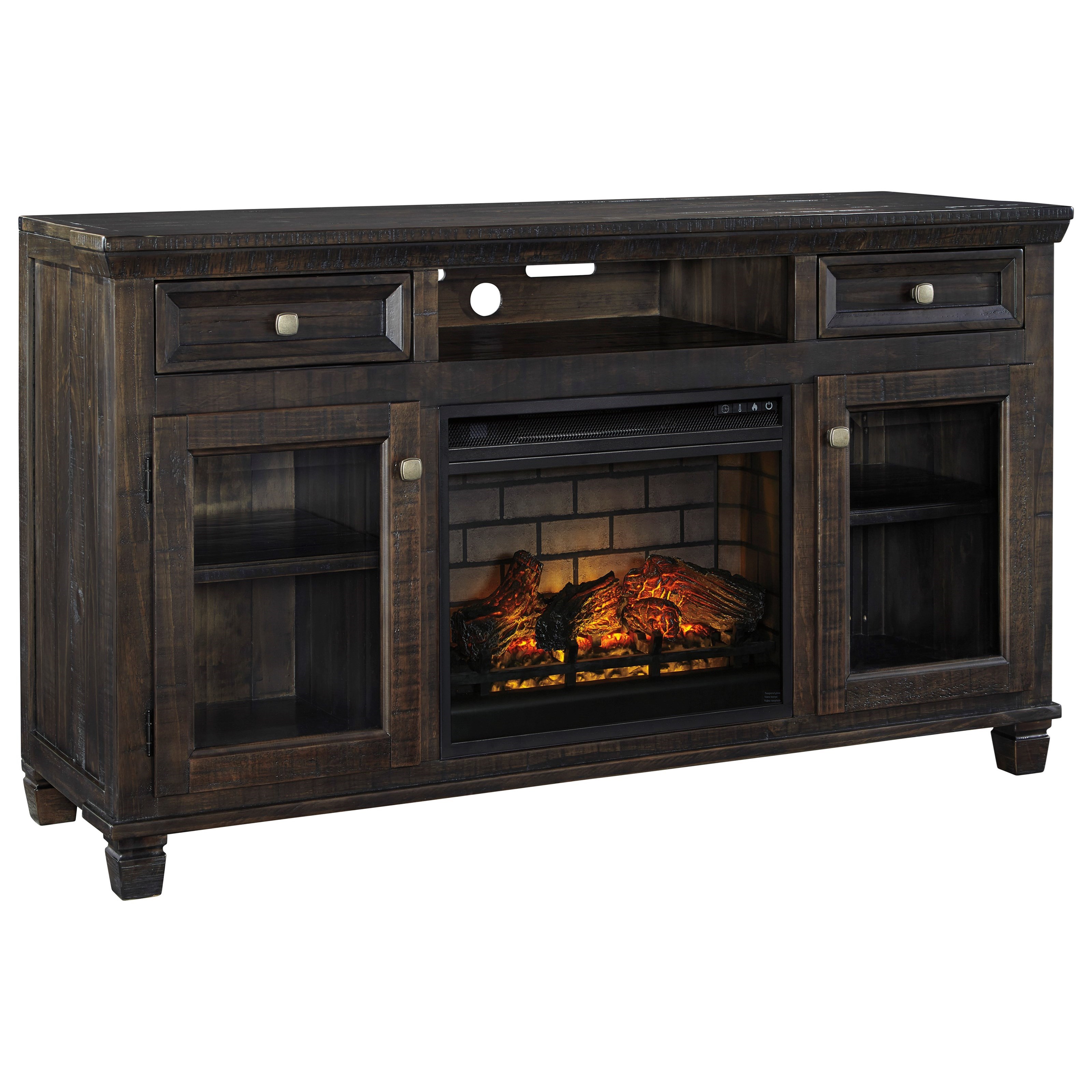 Ashley Signature Design Townser Solid Wood Pine Large Tv Stand W