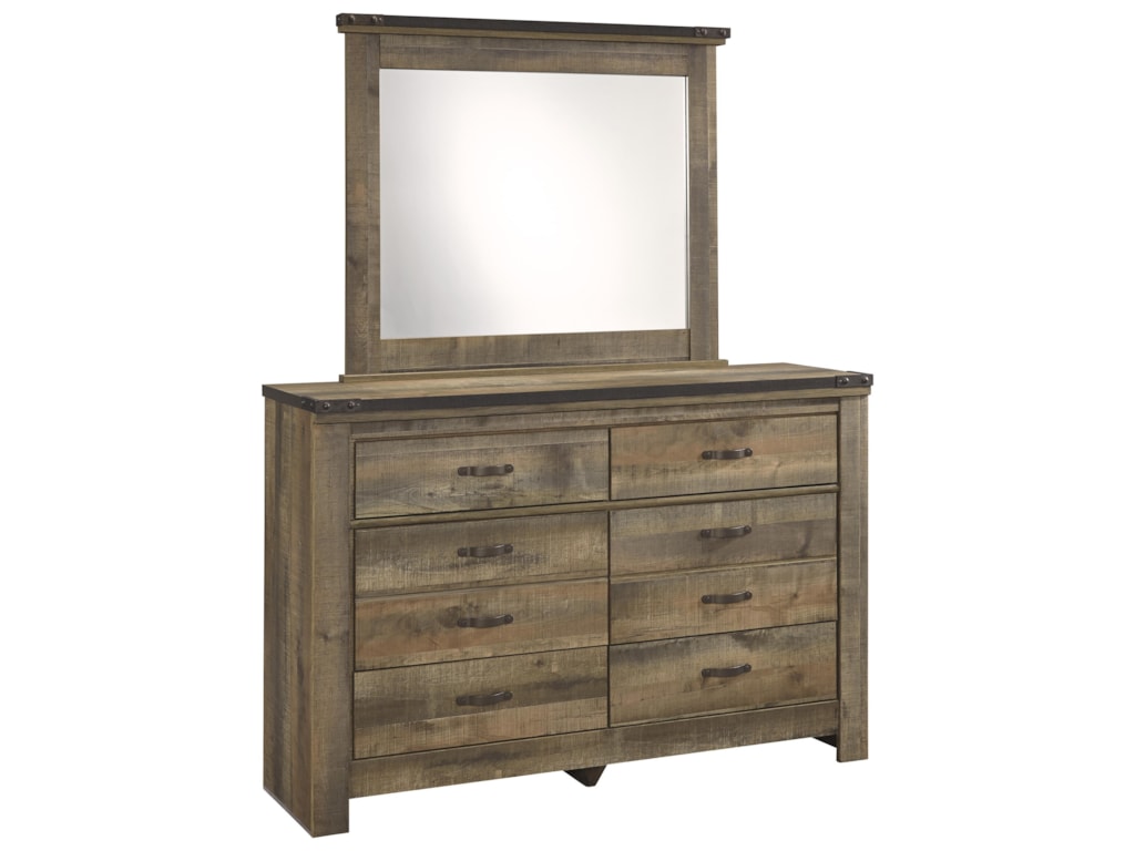 Signature Design By Ashley Trinell B446 26 Rustic Bedroom Mirror