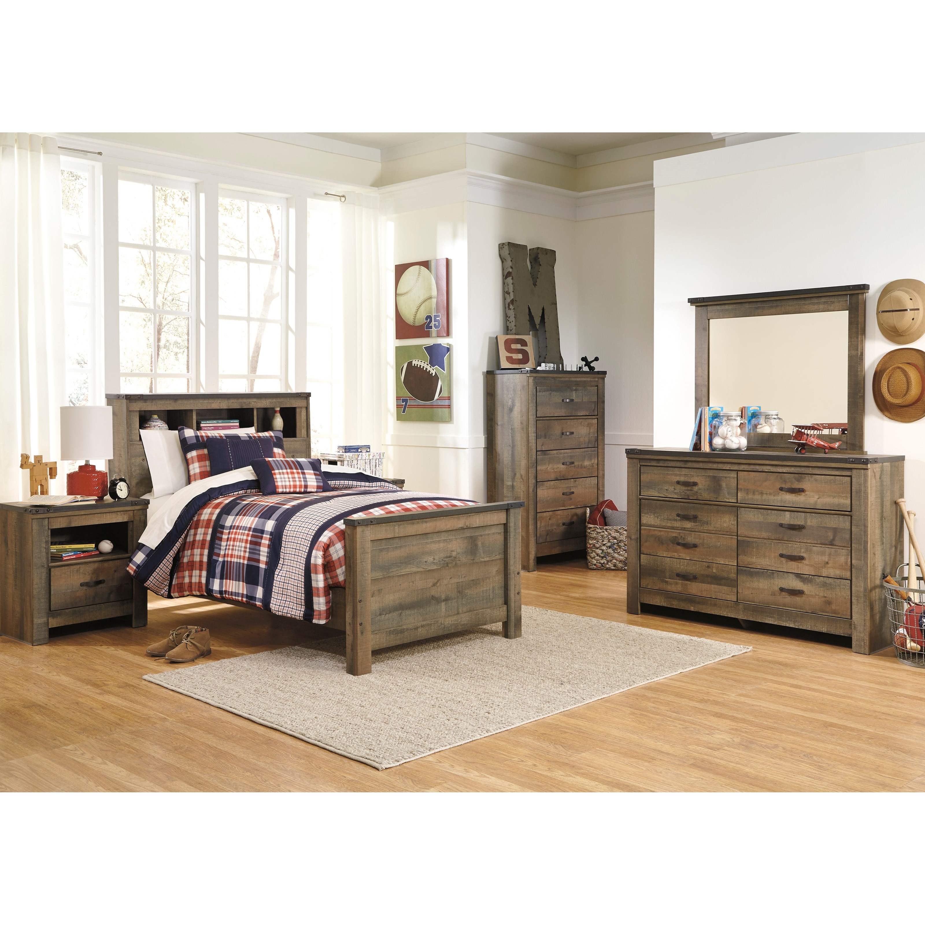 Ashley Furniture Signature Design Trinell Rustic Look Twin