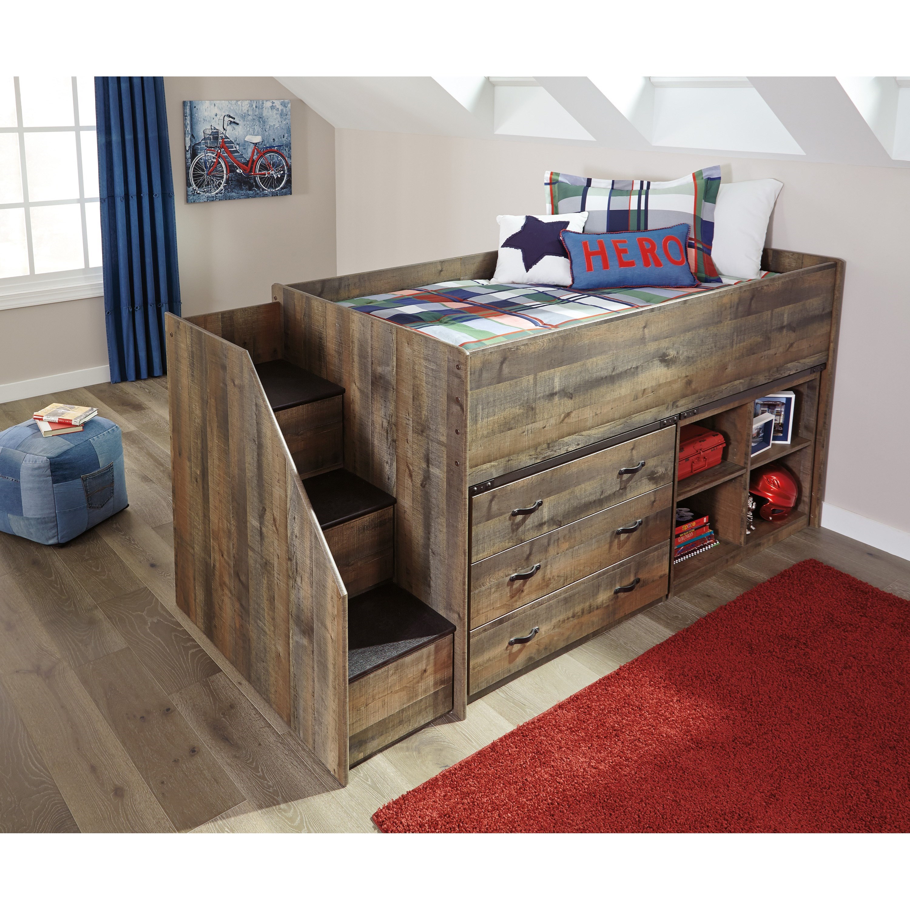 twin loft bed with dresser underneath