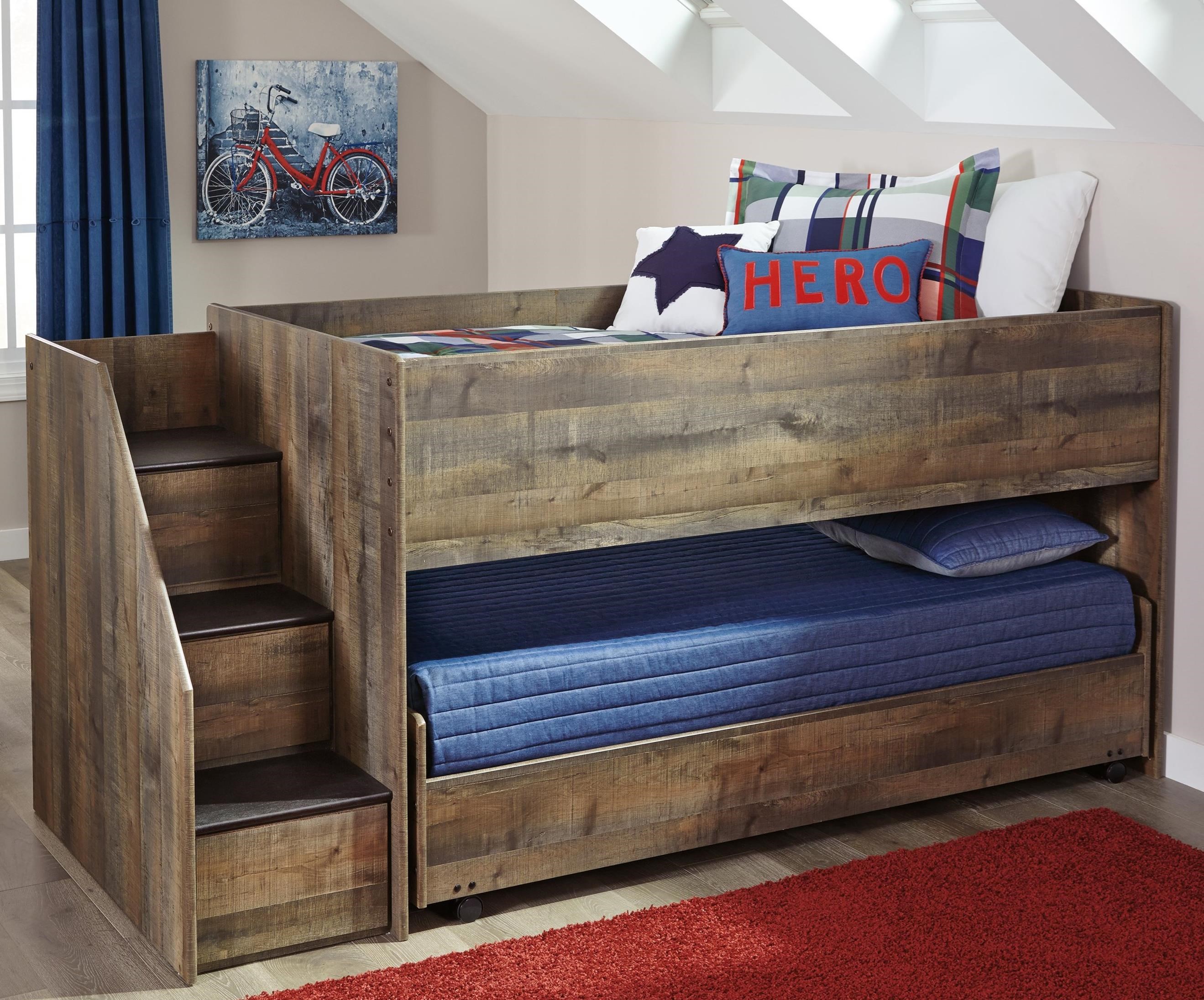 bunk beds with storage stairs