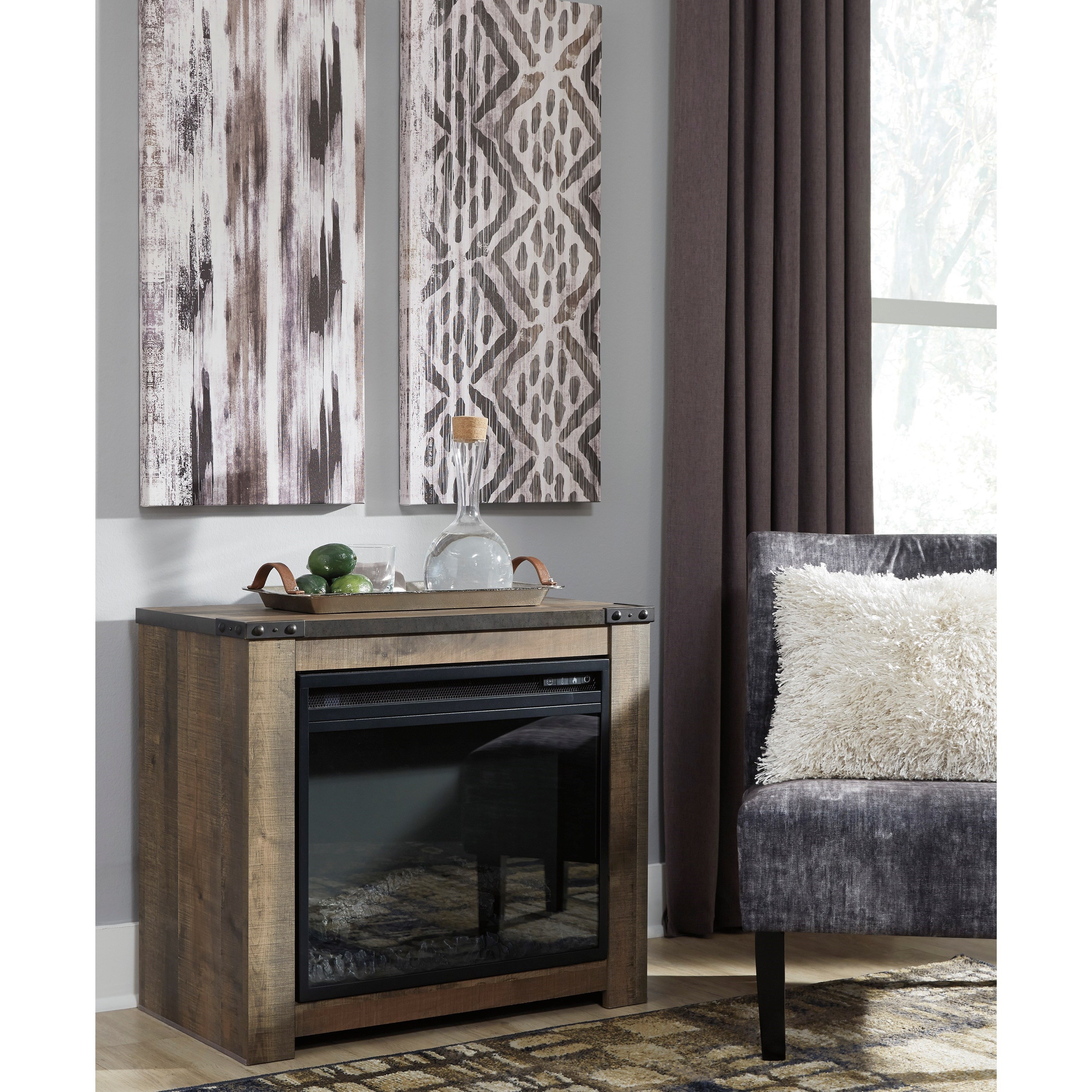 Signature Design By Ashley Trinell W446 368 Rustic Fireplace