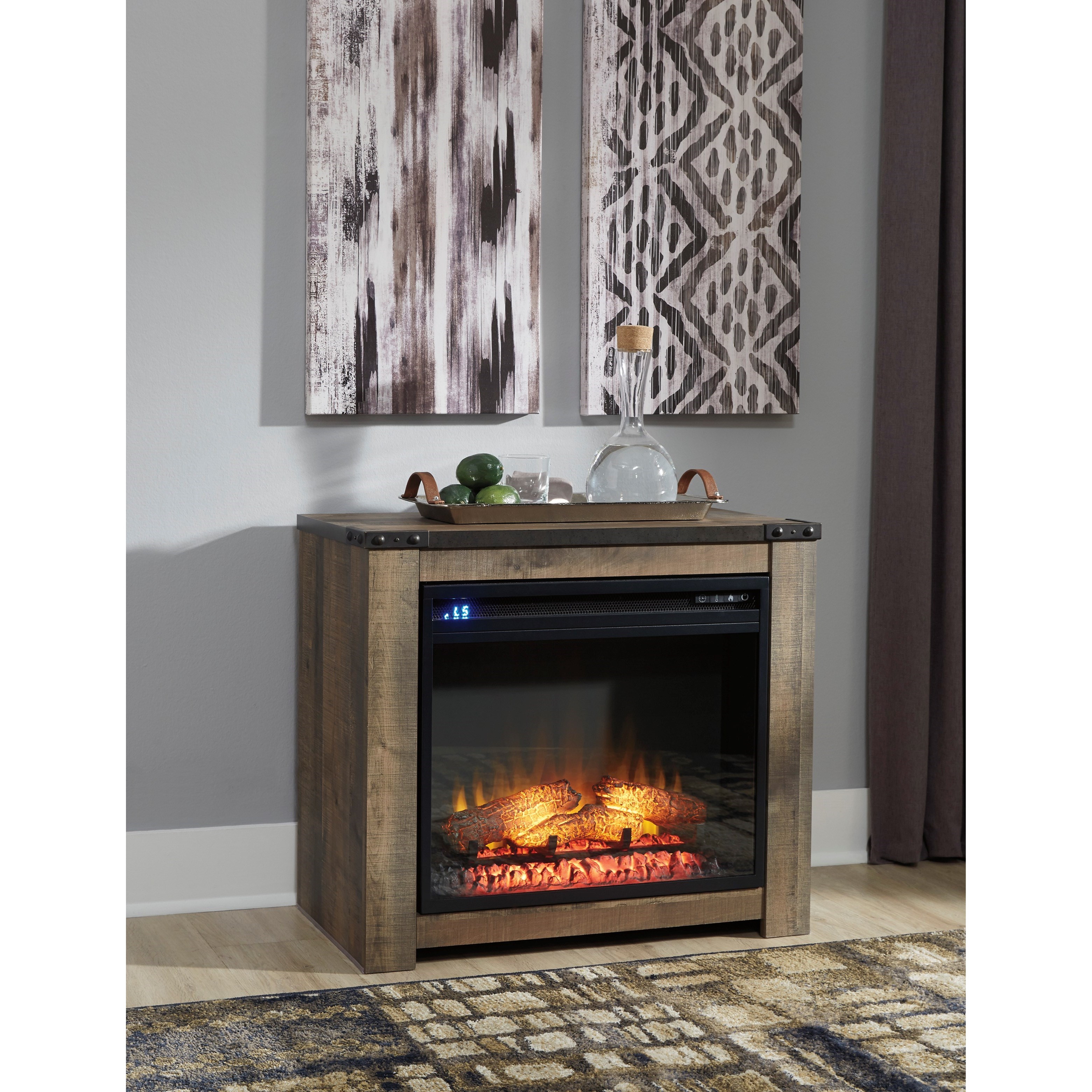 Signature Design By Ashley Trinell W446 368 Rustic Fireplace