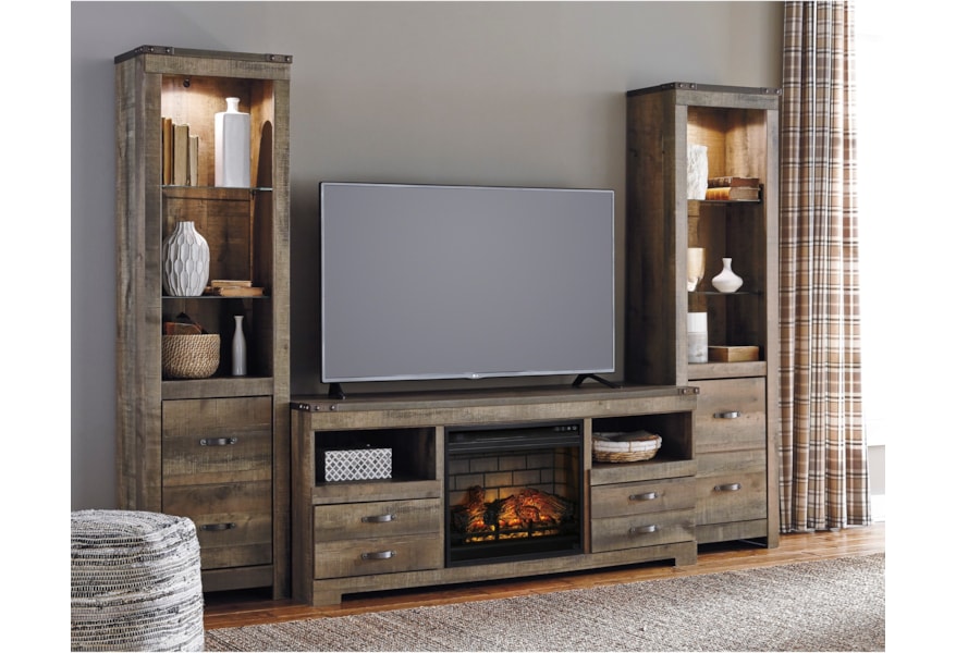 Tonnari 74 Tv Stand With Electric Fireplace Ashley Furniture