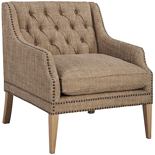 signature design by ashley trivia tufted back accent chair with