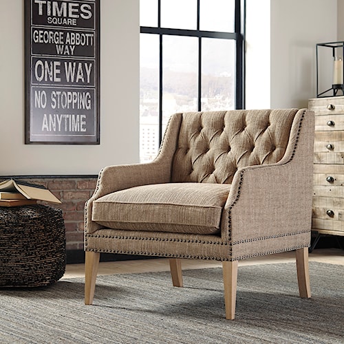 signature design by ashley trivia tufted back accent chair with