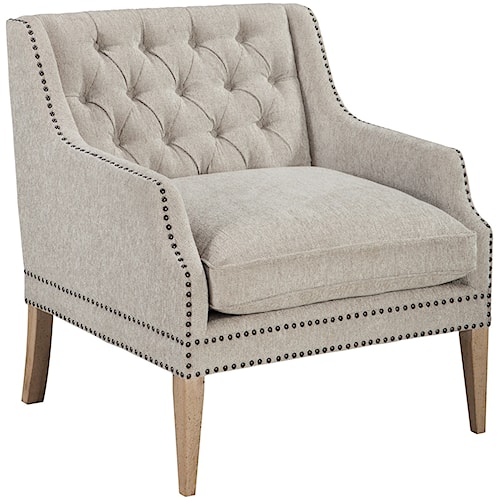 signature design by ashley trivia tufted back accent chair with