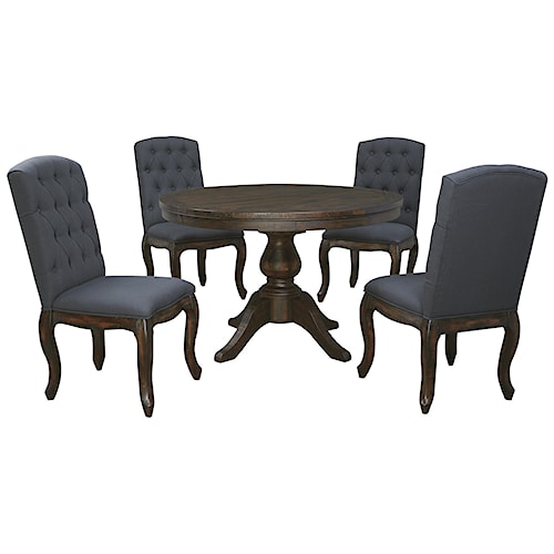 signature designashley trudell 5-piece round dining table set signature designashley trudell 5-piece round dining table set