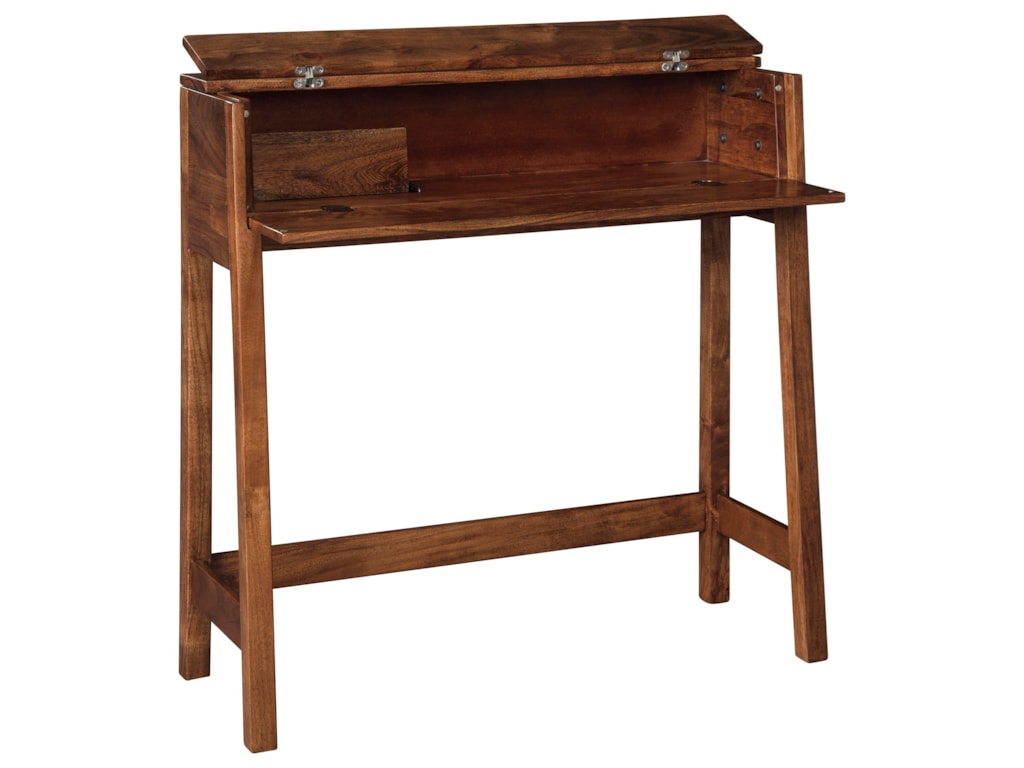 Trumore Solid Wood Console Sofa Secretary Desk In Medium Brown Finish By Signature Design Ashley At Sam Levitz Furniture