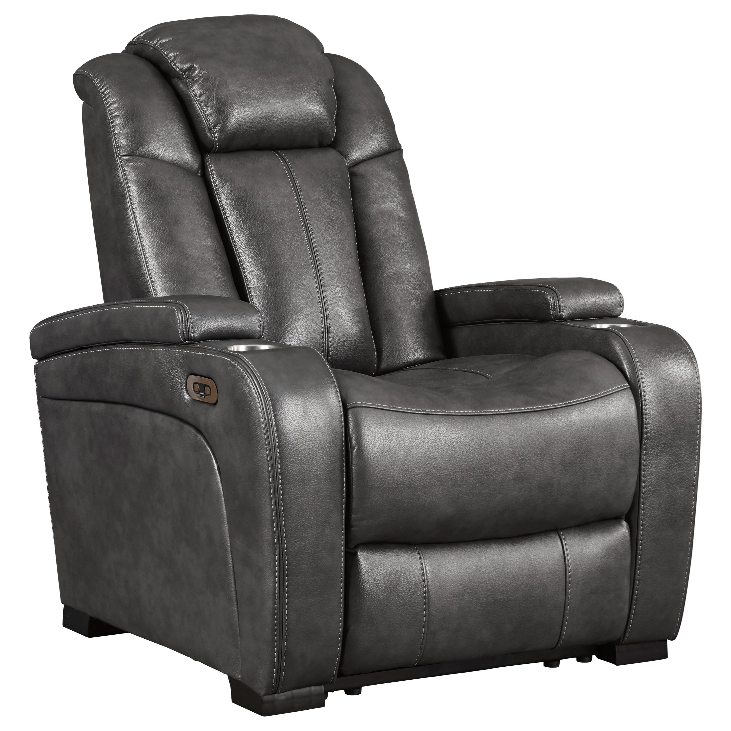 leather power glider recliner with power adjustable headrest