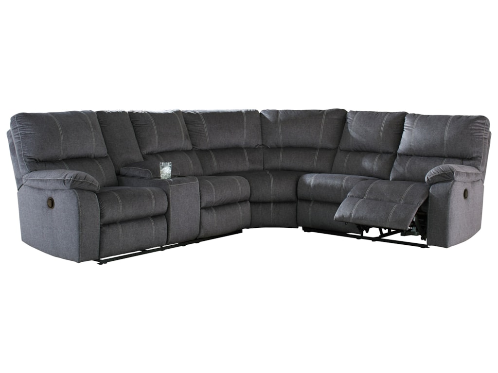 Signature Design By Ashley Urbino Casual Reclining Sectional Royal Furniture Reclining Sectional Sofas