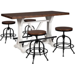 Signature Design By Ashley Valebeck 5 Piece Counter Height Dining Set Sparks Homestore Pub Table And Stool Sets