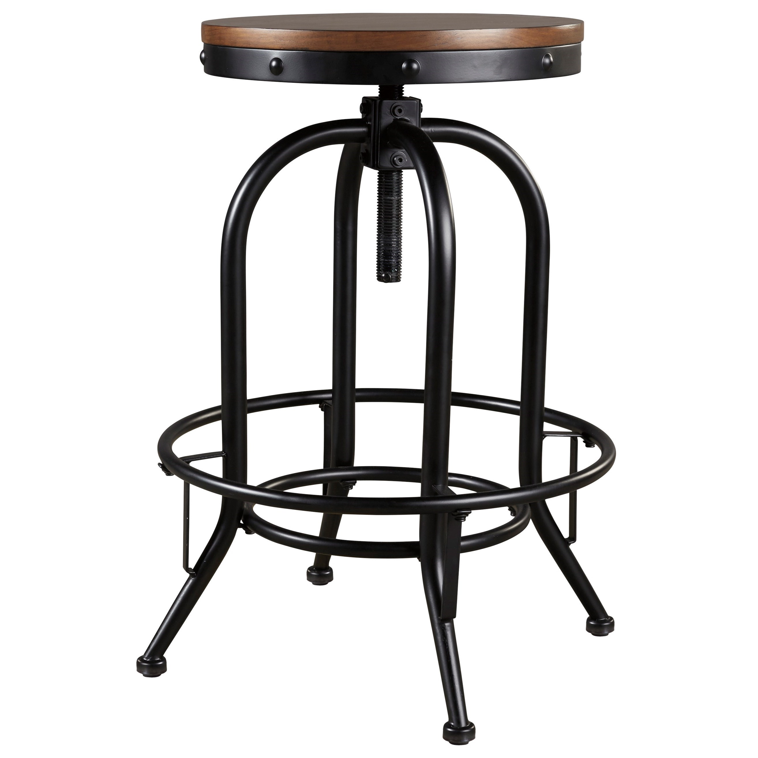 Ashley Signature Design Valebeck Metal Tall Swivel Barstool With Wood Seat Rooms And Rest Bar Stools