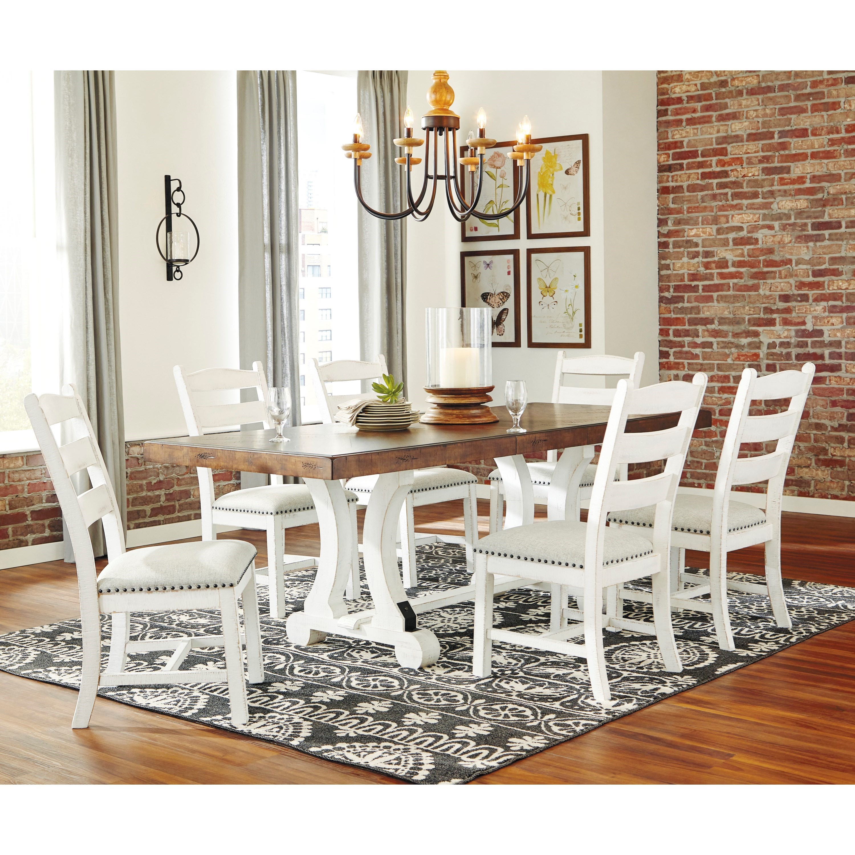 Signature Design By Ashley Valebeck 7 Piece Table And Chair Set Royal Furniture Dining 7 Or More Piece Sets