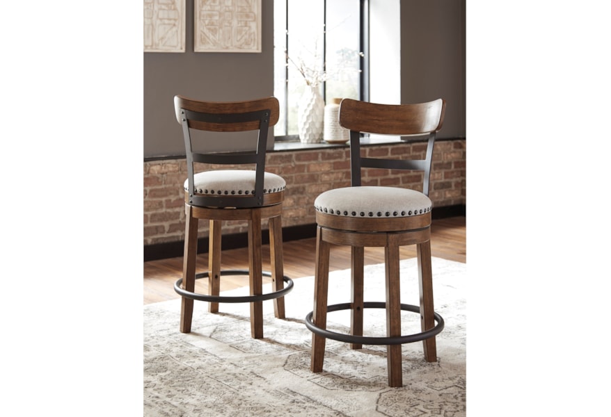 Vendor 3 Valebeck 0182453 Counter Height Upholstered Swivel  Vendor 3 Valebeck 0182453 Counter Height Upholstered Swivel