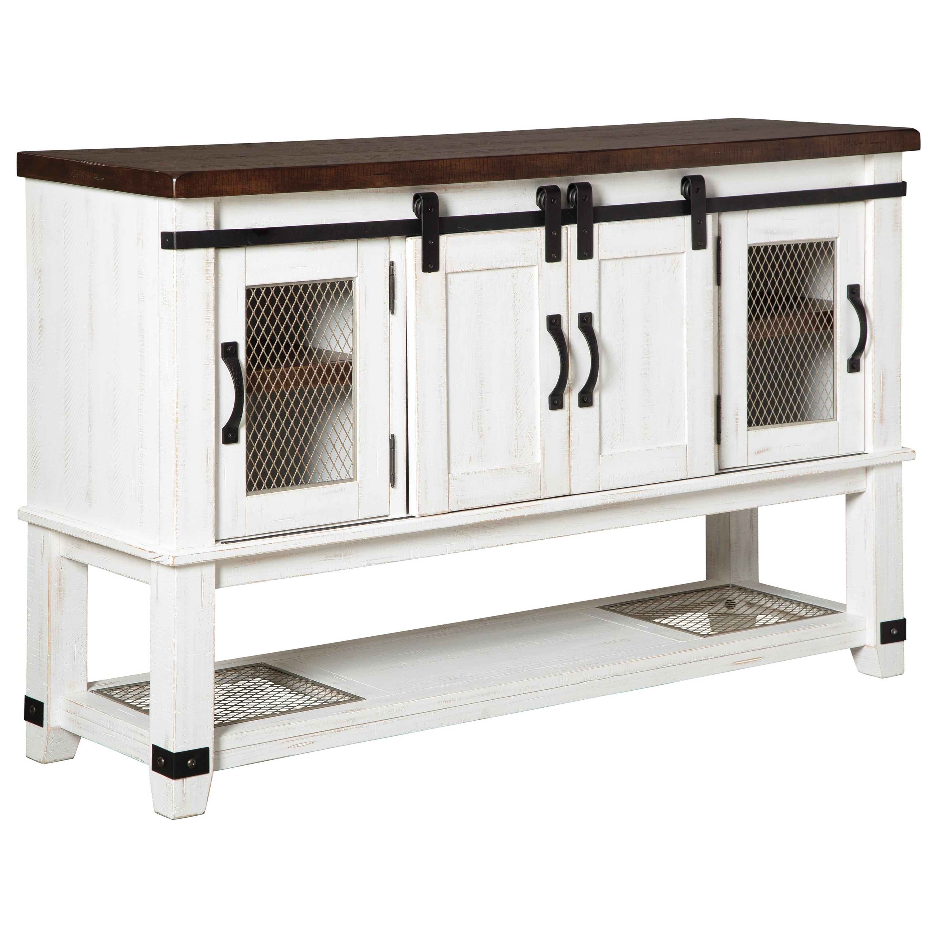 Ashley Signature Design Valebeck D546 60 Dining Room Server With Sliding Barn Doors Dunk Bright Furniture Servers
