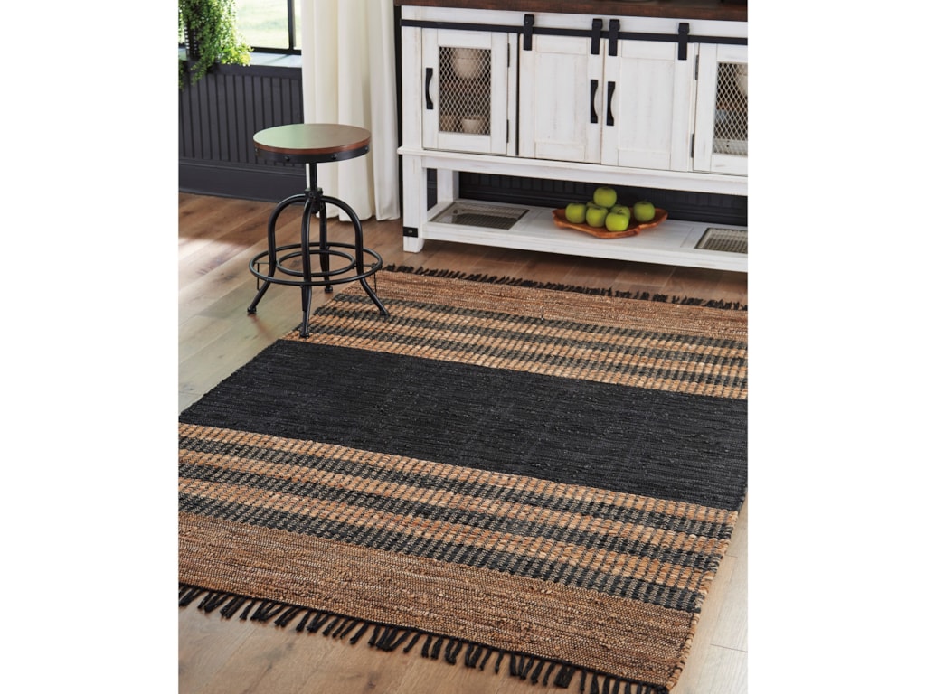 Signature Design By Ashley Casual Area Rugs R403881 Zoran Black Casual Area Rugs R403881 Zoran Black