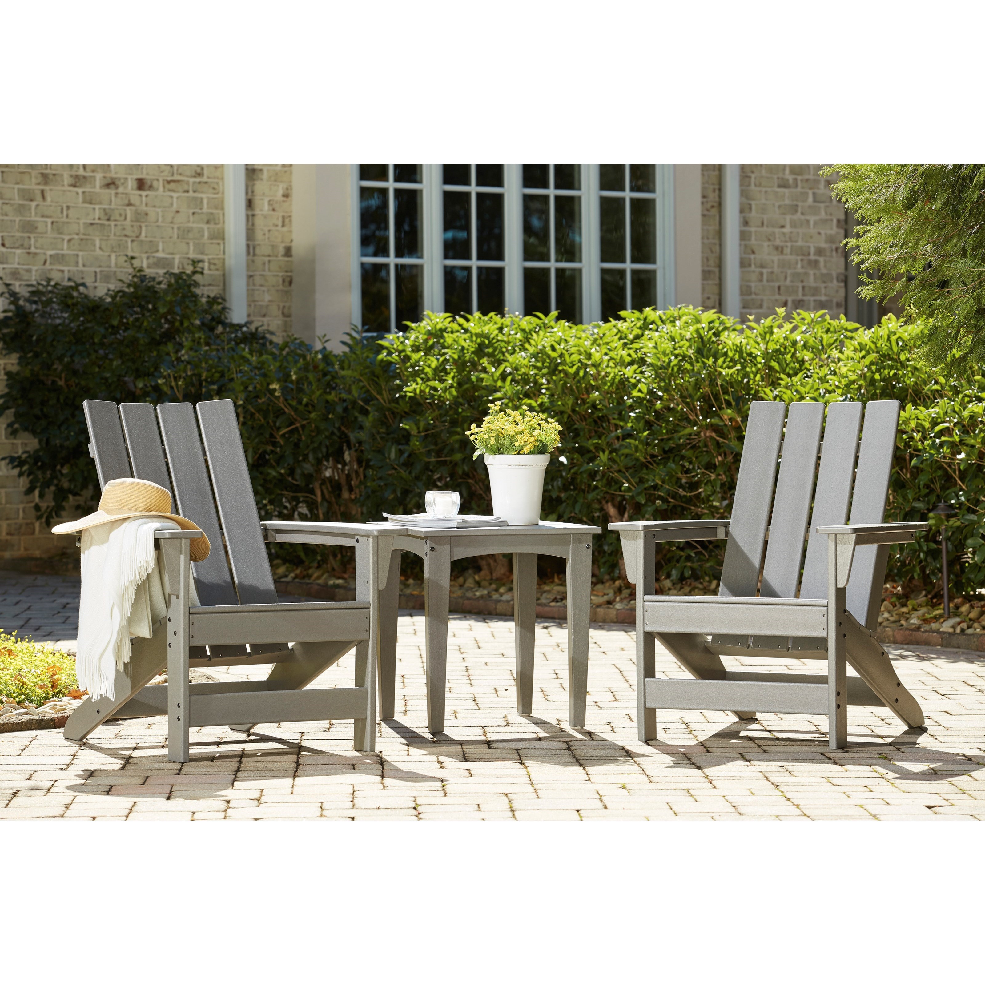 Signature Design By Ashley Visola 3 Piece Adirondack Chairs And Table Set Royal Furniture Outdoor Conversation Sets Outdoor Chat Sets