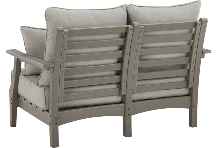 Ashley Signature Design Visola Loveseat With Cushion Rooms And Rest Outdoor Loveseats