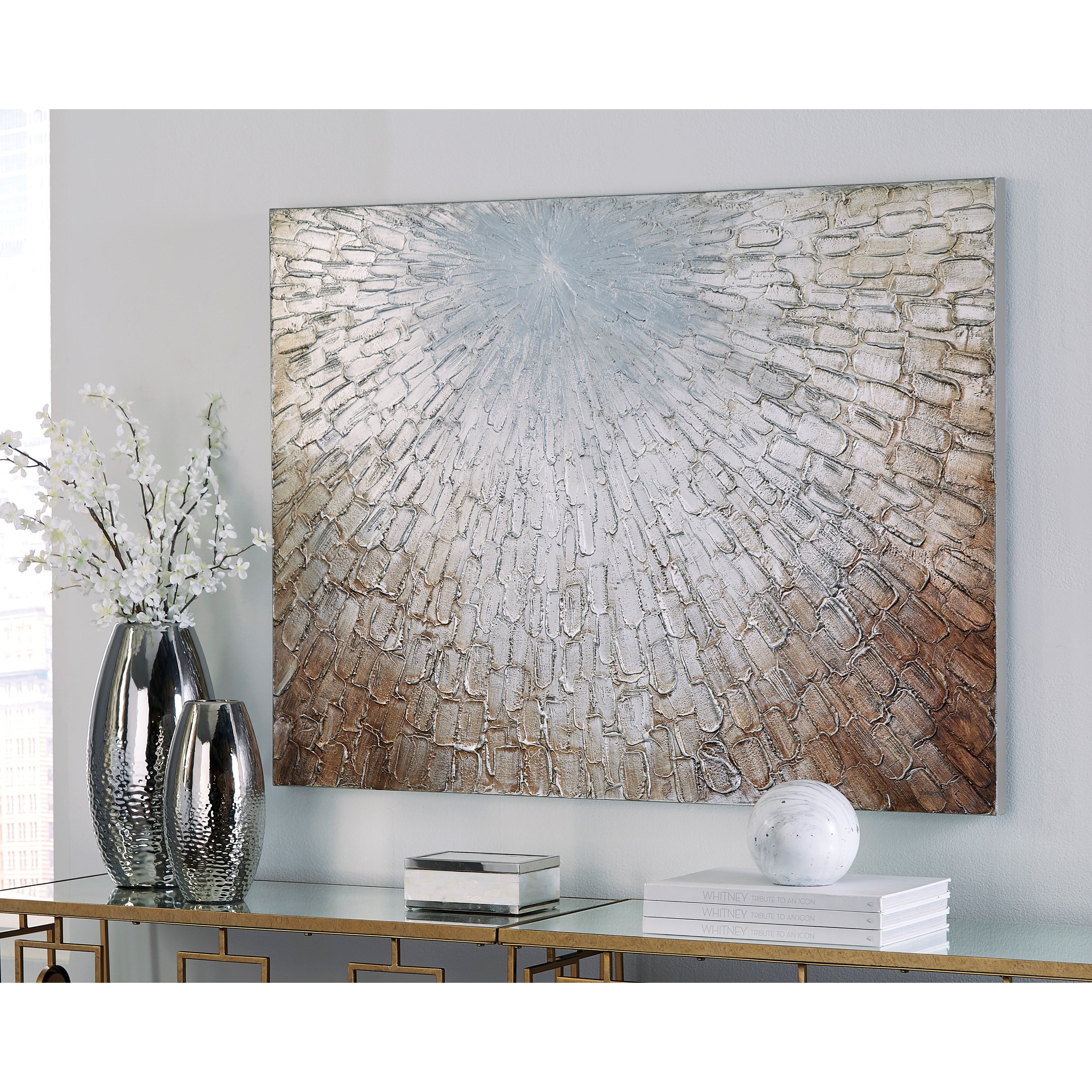 Signature Design By Ashley Wall Art Elaina Gray White Brown Wall Art Royal Furniture Prints Paintings