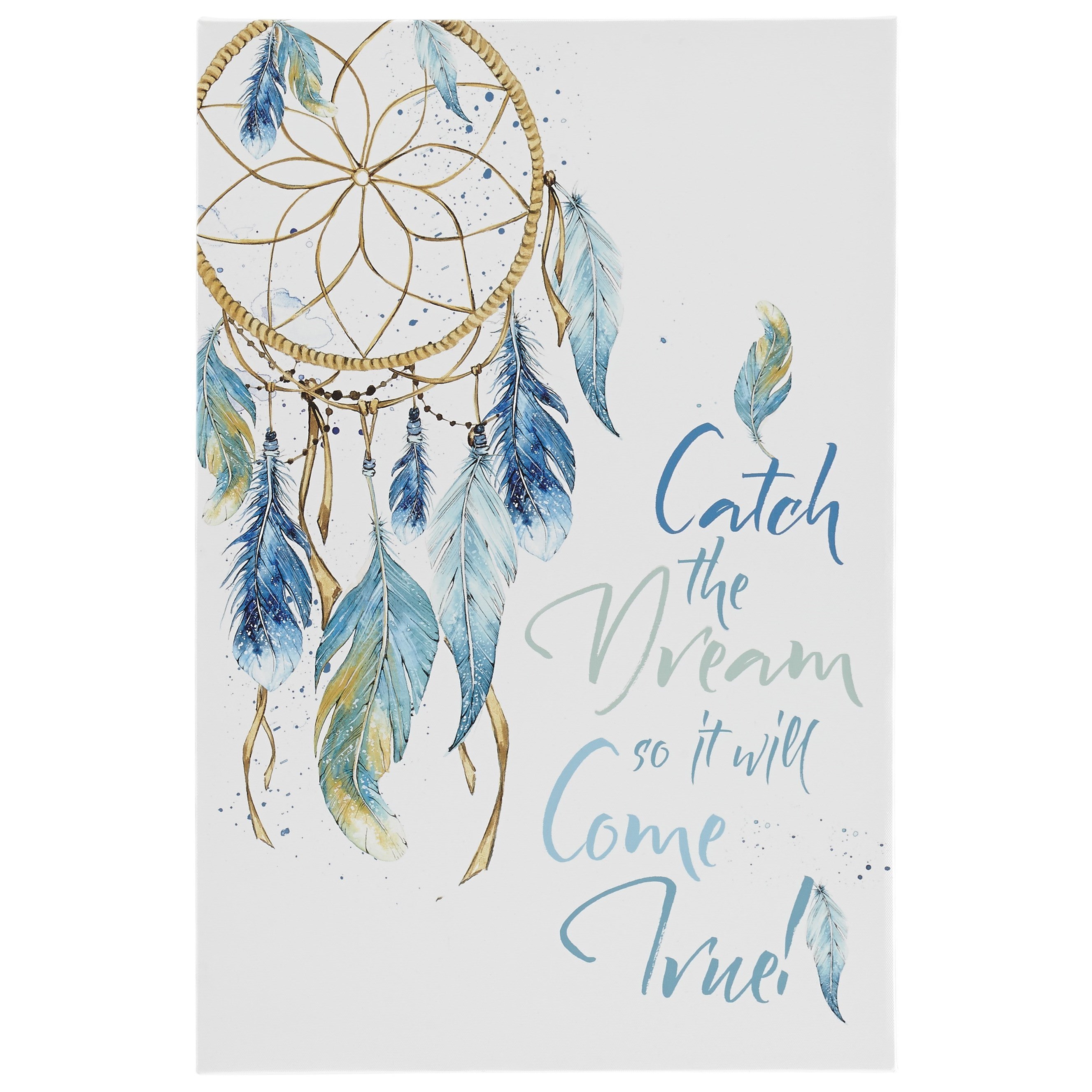 Signature Design By Ashley Wall Art Eliis Dreamcatcher Teal White