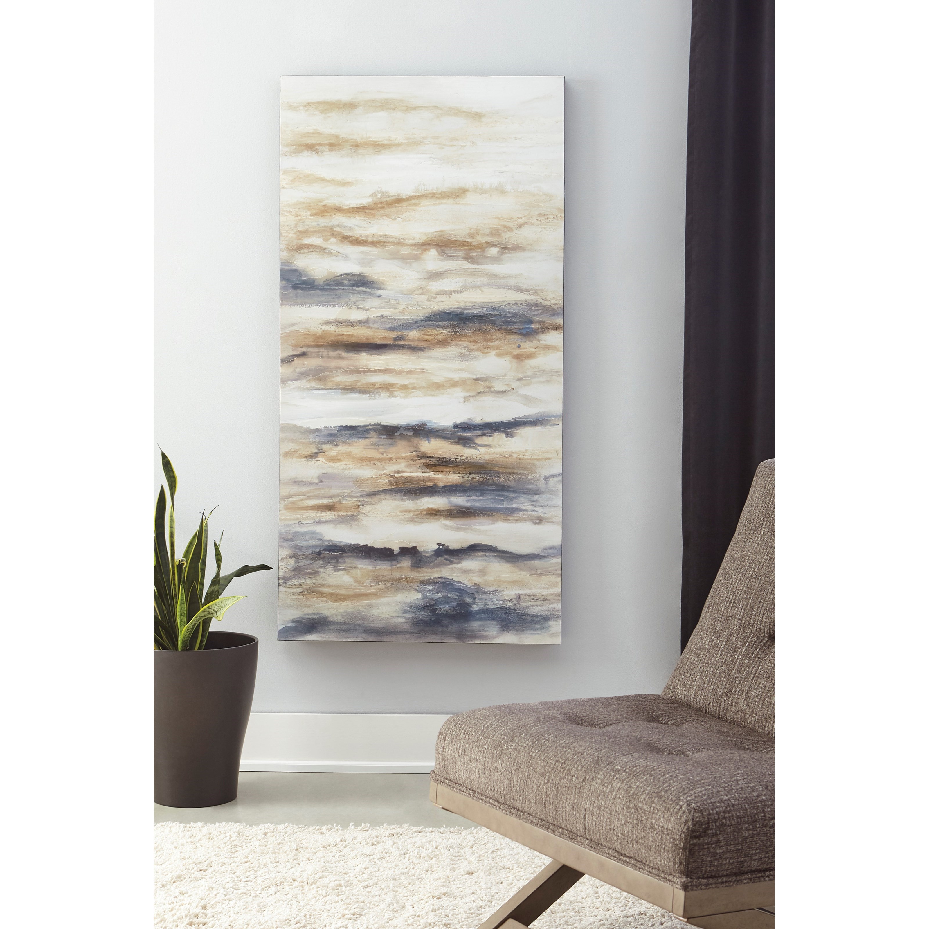 Contemporary Blue//Tan Joely Abstract Wall Art Ashley Furniture Signature Design