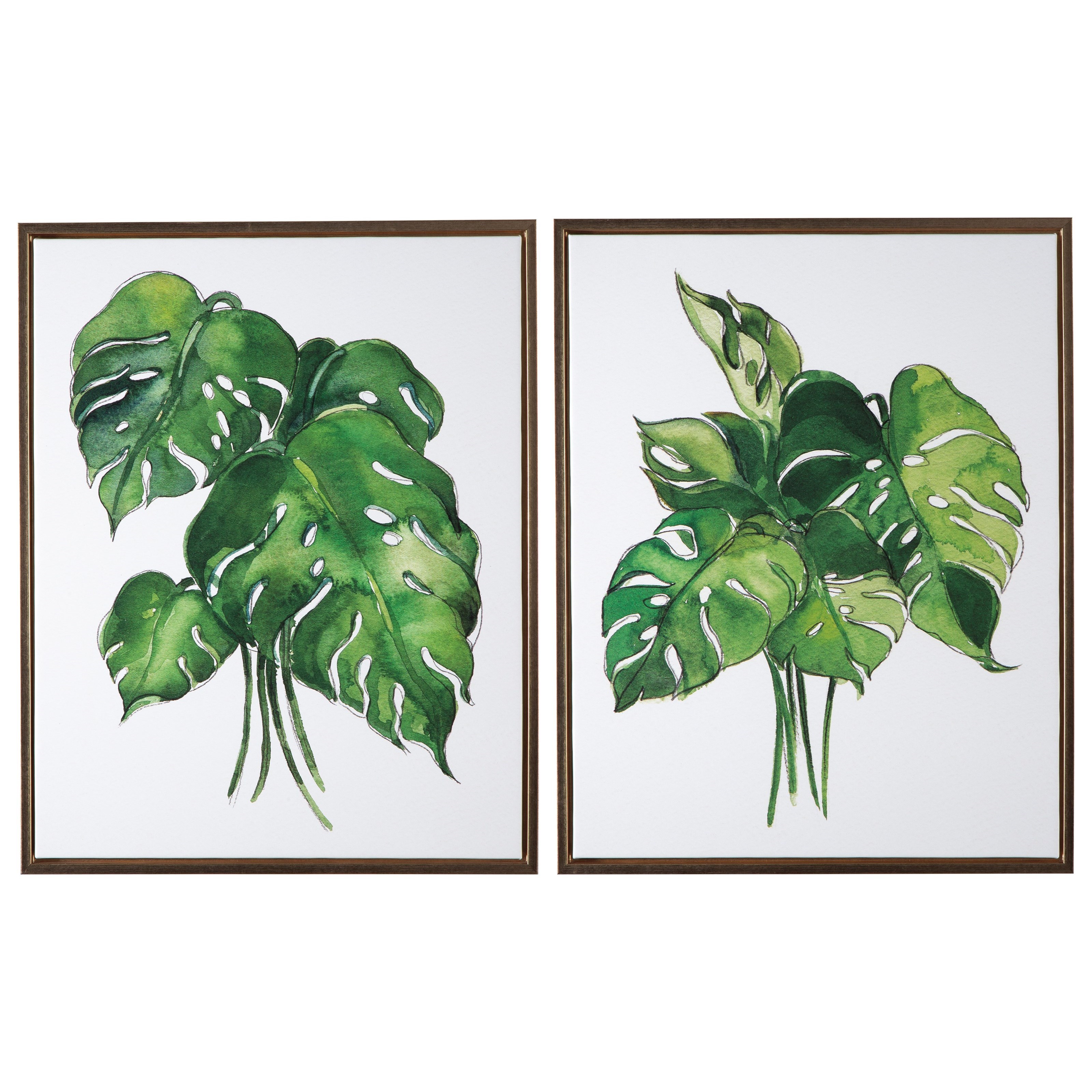 Wall Art Jakayla Green White Wall Art Set By Signature Design By Ashley At Household Furniture