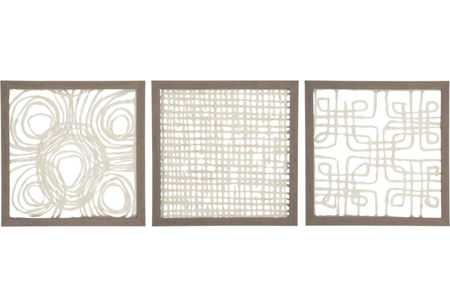 Signature Design By Ashley Wall Art A8010009 3 Piece Odella Cream Wall Art A8010009 3 Piece Odella Cream