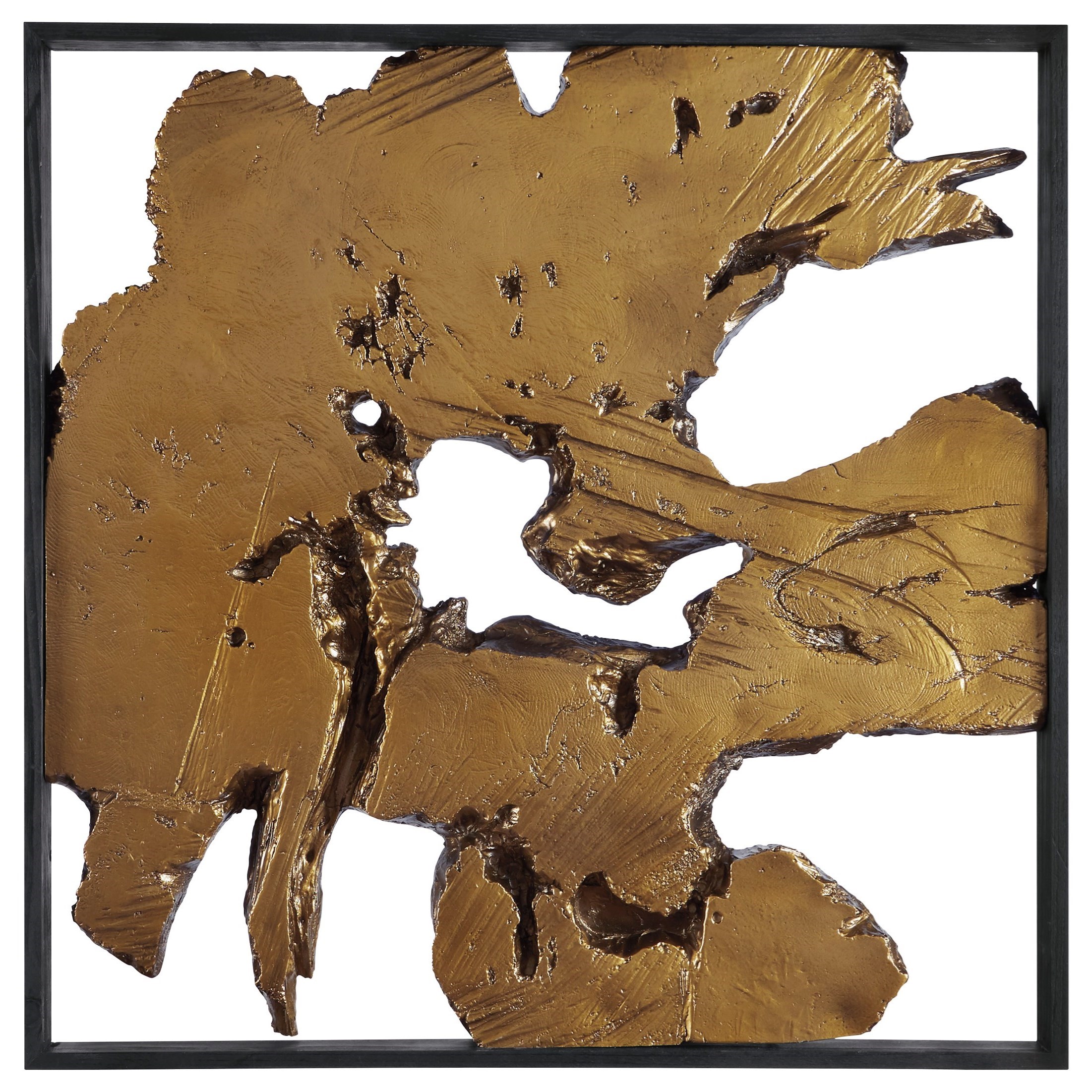 Signature Design By Ashley Wall Art Fabiana Black Gold Finish Wall