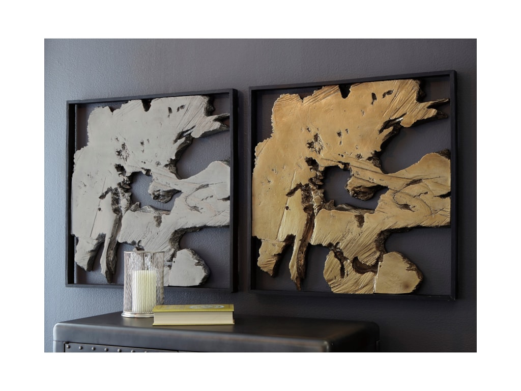 Signature Design By Ashley Wall Art Fabiana Black Gold Finish Wall Art Fabiana Black Gold Finish