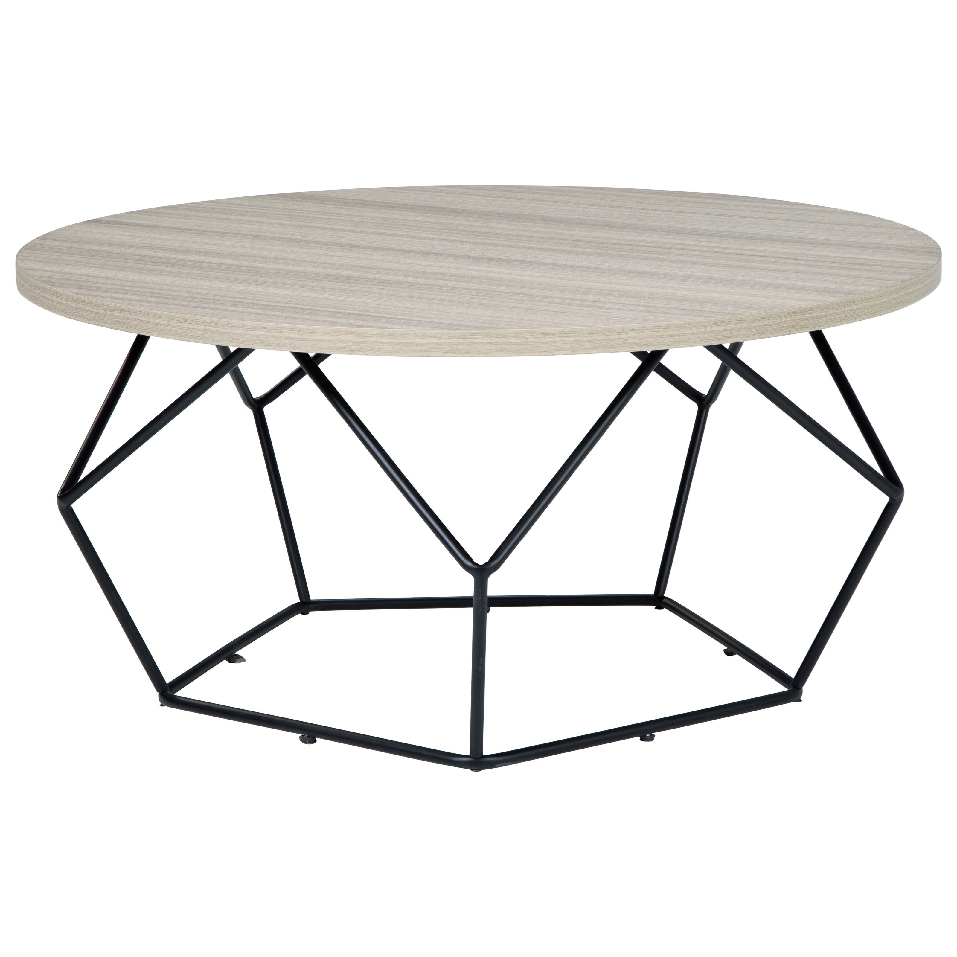 Signature Design By Ashley Waylowe Contemporary Round Cocktail Table Wayside Furniture Cocktail Coffee Tables